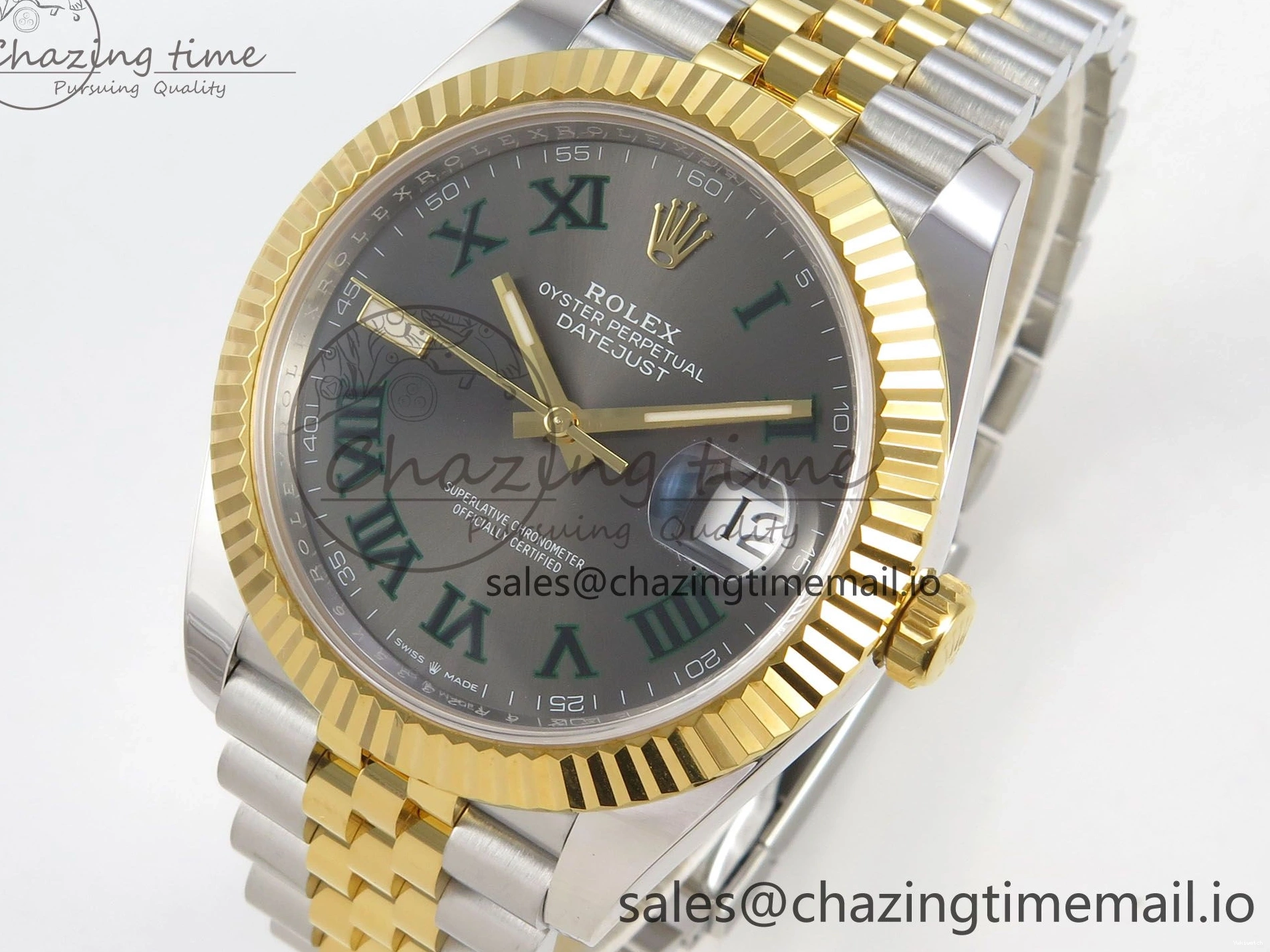 SS Edition Best Roman 1:1 DateJust Jubilee Bracelet Dial Gray 126333 (Weighted) 41 SH3235 ARF on YG 1228